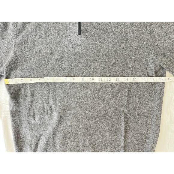 3-29 QI CASHMERE Men's Henley Sweater 100%Cashmere Gray S - Picture 14 of 16